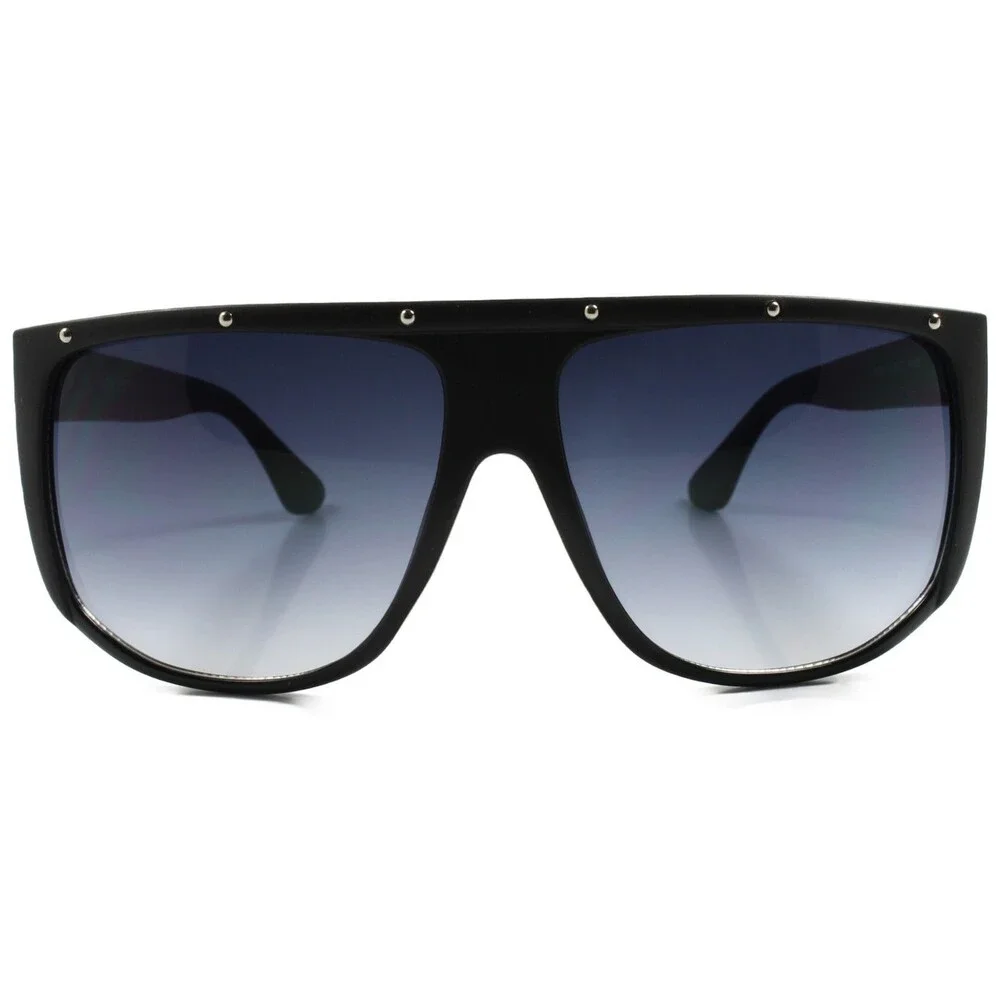 Classic Look Rich 80s Hip Hop Flat Top Oversized Square Sunglasses Black Frame